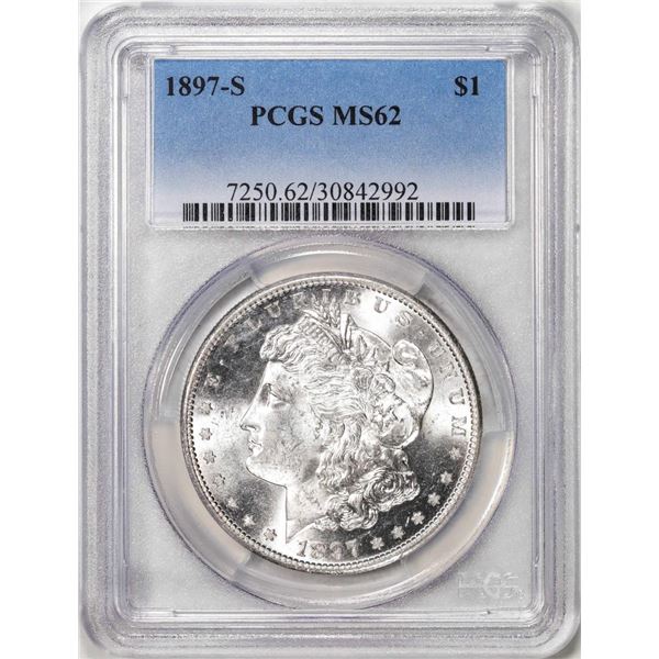 1897-S $1 Morgan Silver Dollar Coin PCGS MS62