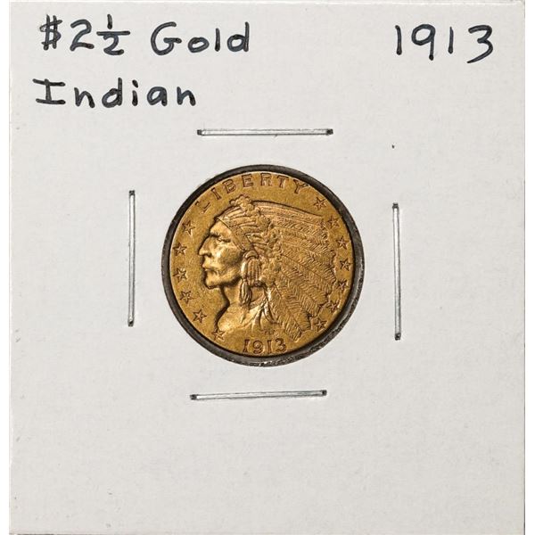 1913 $2 1/2 Indian Head Quarter Eagle Gold Coin