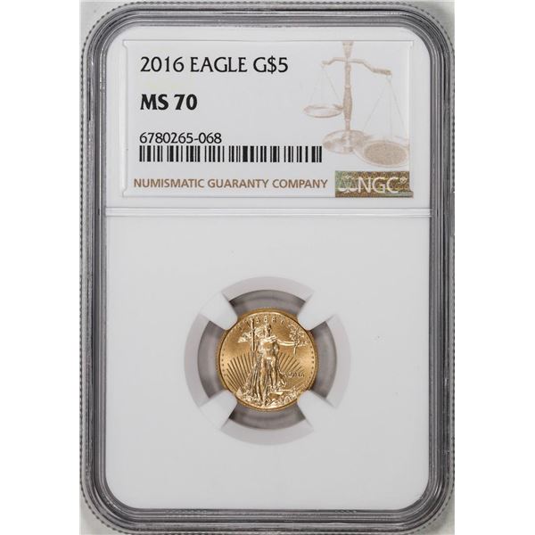 2016 $5 American Gold Eagle Coin NGC MS70