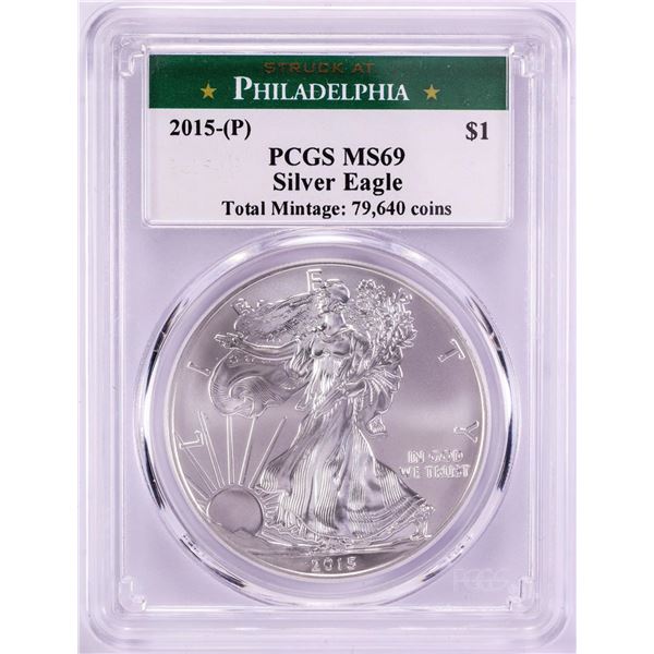 2015-(P) $1 American Silver Eagle Coin PCGS MS69 Struck at Philadelphia