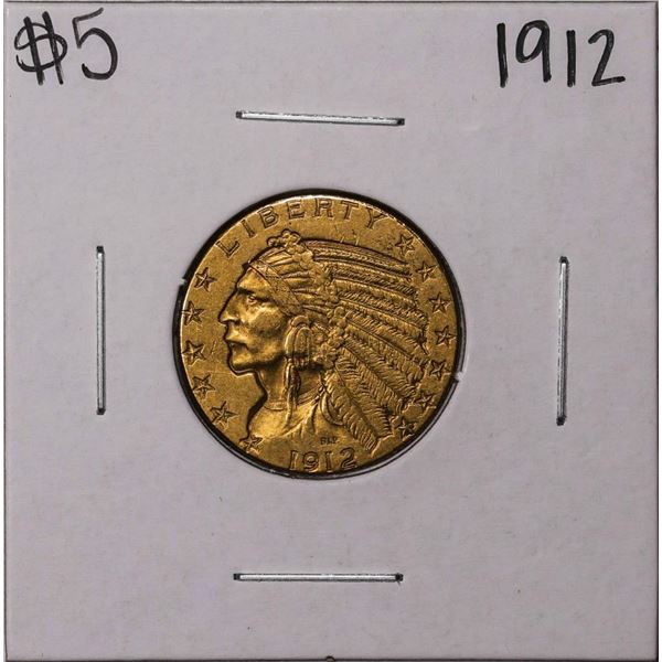 1912 $5 Indian Head Half Eagle Gold Coin