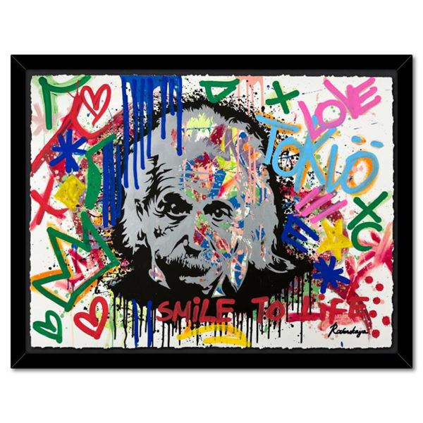 Nastya Rovenskaya "Einstein is Right Again" Original Mixed Media on Paper