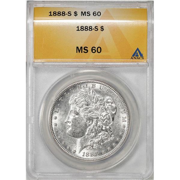 1888-S $1 Morgan Silver Dollar Coin ANACS MS60