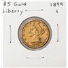 Image 1 : 1899-S $5 Liberty Head Half Eagle Gold Coin