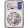 Image 1 : 2019(W) $1 American Silver Eagle Coin NGC MS70 FDOI Moy Signature West Point Mint