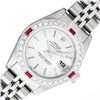 Image 1 : Rolex Ladies Stainless Steel Silver Index Ruby and Diamond Datejust Wristwatch