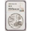 Image 1 : 2005 $1 American Silver Eagle Coin NGC MS70