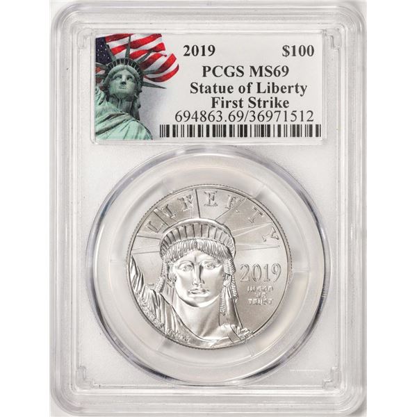 2019 $100 Platinum American Eagle Coin PCGS MS69 First Strike