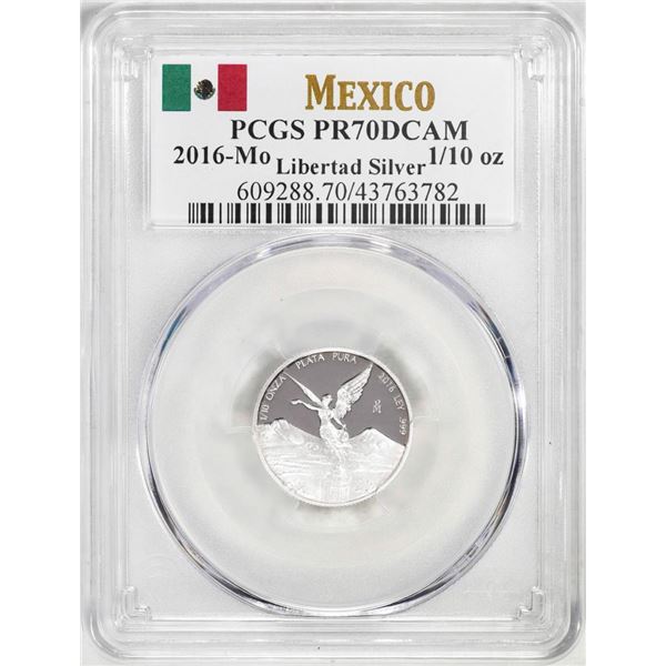 2016-Mo Mexico Proof 1/10 oz Silver Libertad Coin PCGS PR70DCAM