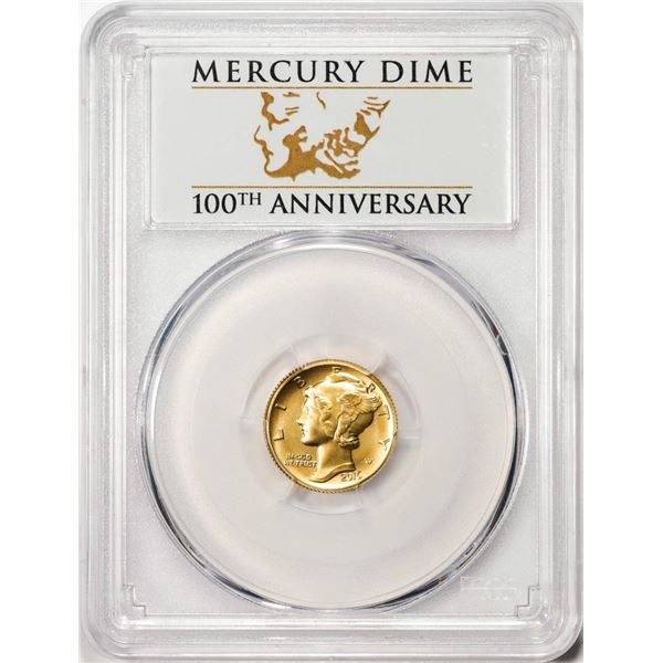 2016-W Mercury Dime Gold Centennial Commemorative Coin PCGS SP70 First Strike