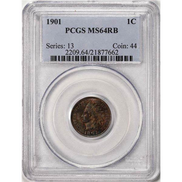 1901 Indian Head Cent Coin PCGS MS64RB