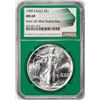 Image 1 : 1989 $1 American Silver Eagle Coin NGC MS69 Green Core