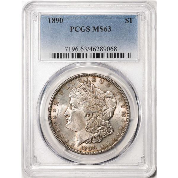 1890 $1 Morgan Silver Dollar Coin PCGS MS63