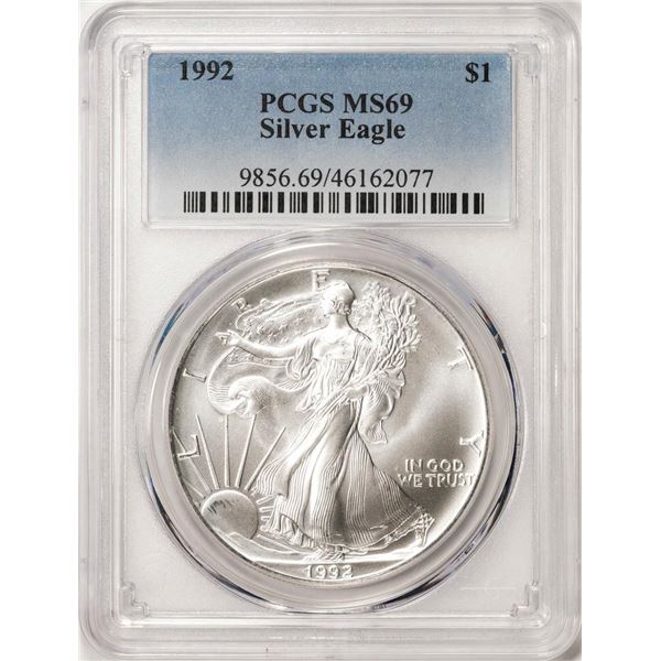 1992 $1 American Silver Eagle Coin PCGS MS69