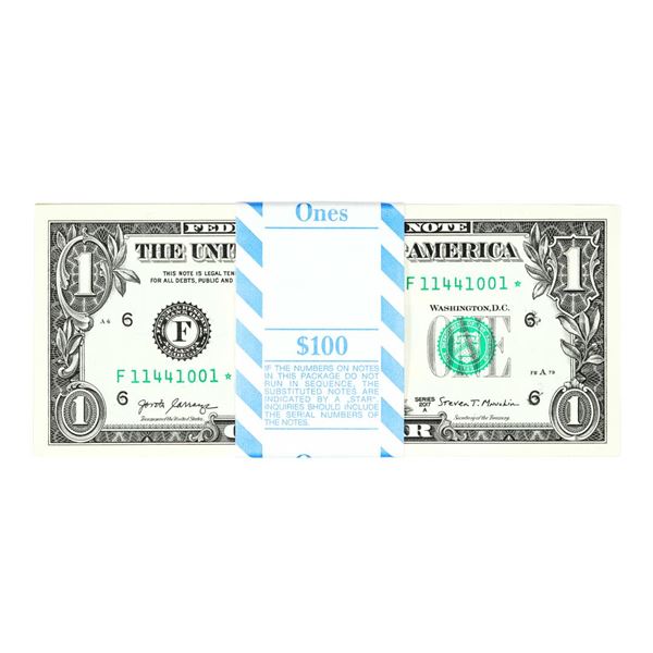 Pack of (100) Consecutive 2017A $1 Federal Reserve STAR Notes Atlanta