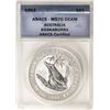 Image 1 : 1992 $1 Australia Kookaburra Silver Coin ANACS MS70 DCAM