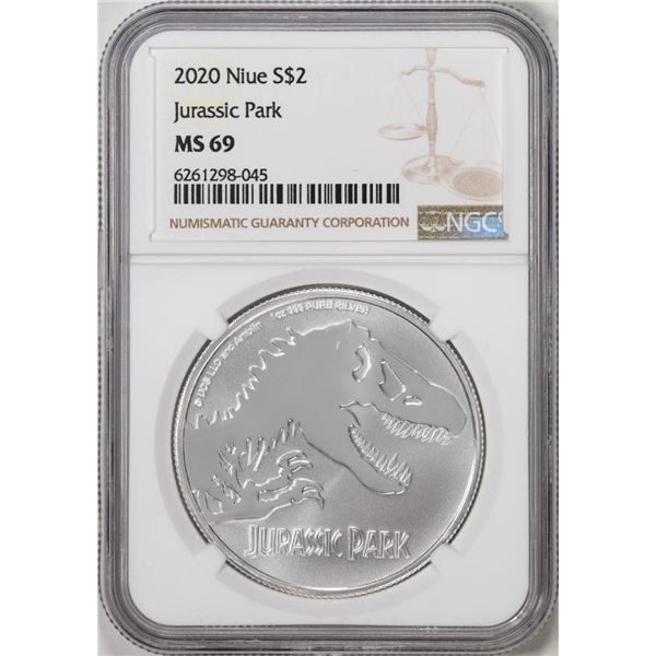 2020 Niue $2 Jurassic Park Silver Coin NGC MS69