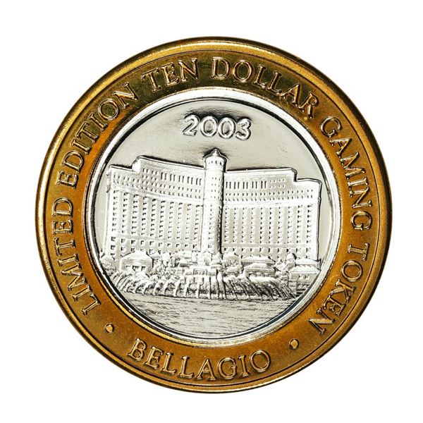 .999 Silver Bellagio Las Vegas, NV $10 Casino Limited Edition Gaming Token