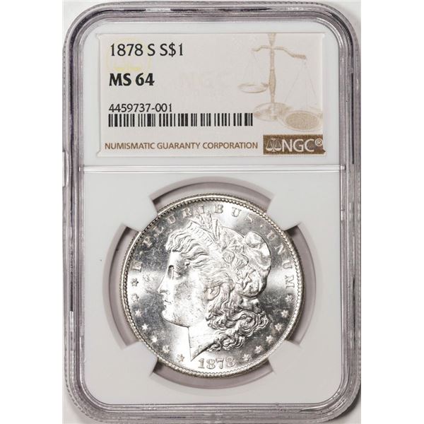 1878-S $1 Morgan Silver Dollar Coin NGC MS64