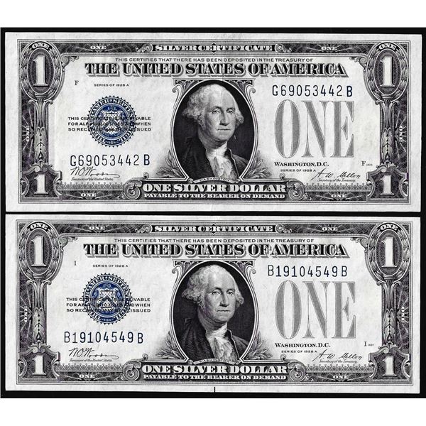 Lot of (2) 1928A $1 Funnyback Silver Certificate Notes