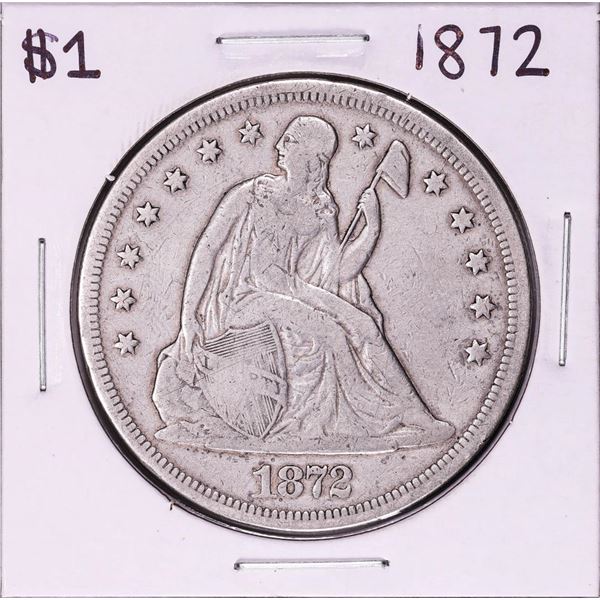 1872 $1 Seated Liberty Silver Dollar Coin