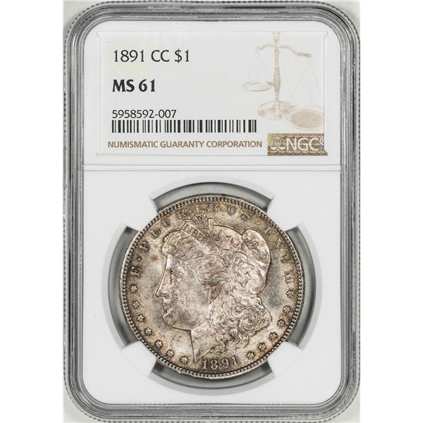 1891-CC $1 Morgan Silver Dollar Coin NGC MS61