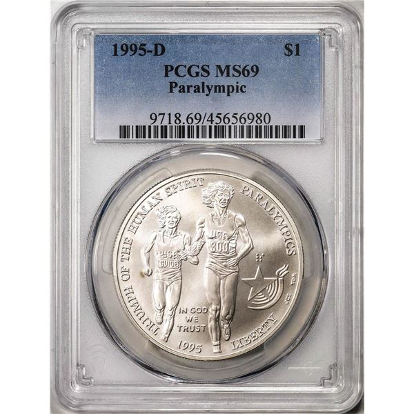 1995-D $1 Paralympics Commemorative Silver Dollar Coin PCGS MS69