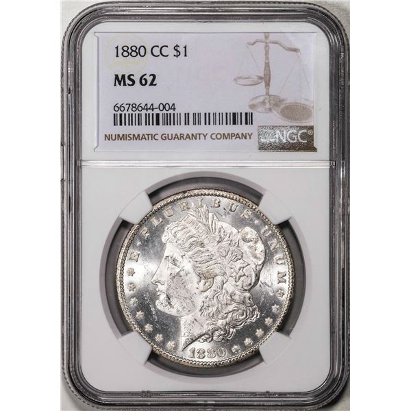 1880-CC $1 Morgan Silver Dollar Coin NGC MS62