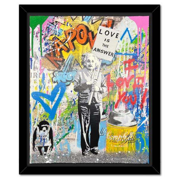 Mr. Brainwash  Einstein  Original Mixed Media on Paper