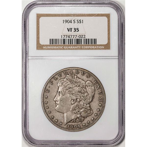 1904-S $1 Morgan Silver Dollar Coin NGC VF35