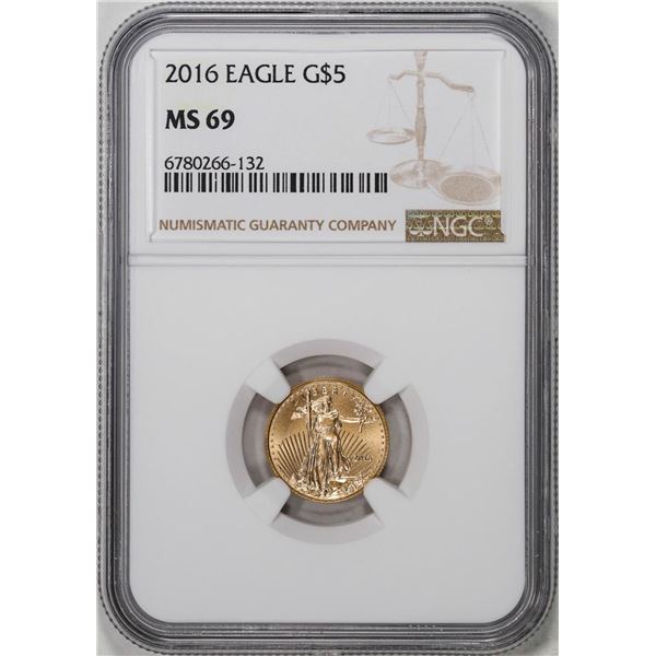 2016 $5 American Gold Eagle Coin NGC MS69