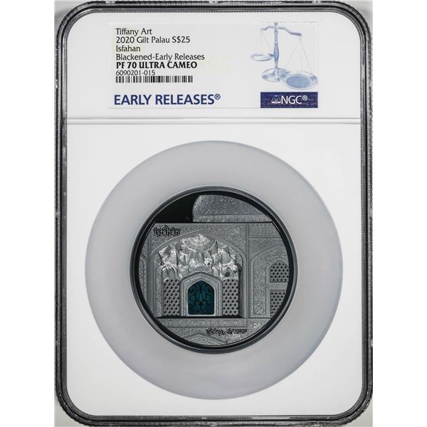 2020 Gilt Palau $25 Proof Tiffany Art Silver Coin NGC PF70 Ultra Cameo Early Releases