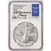 Image 1 : 2019(W) $1 American Silver Eagle Coin NGC MS70 FDOI Moy Signature West Point Mint