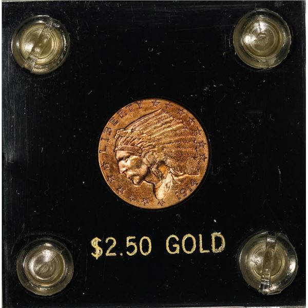 1914-D $2 1/2 Indian Head Quarter Eagle Gold Coin