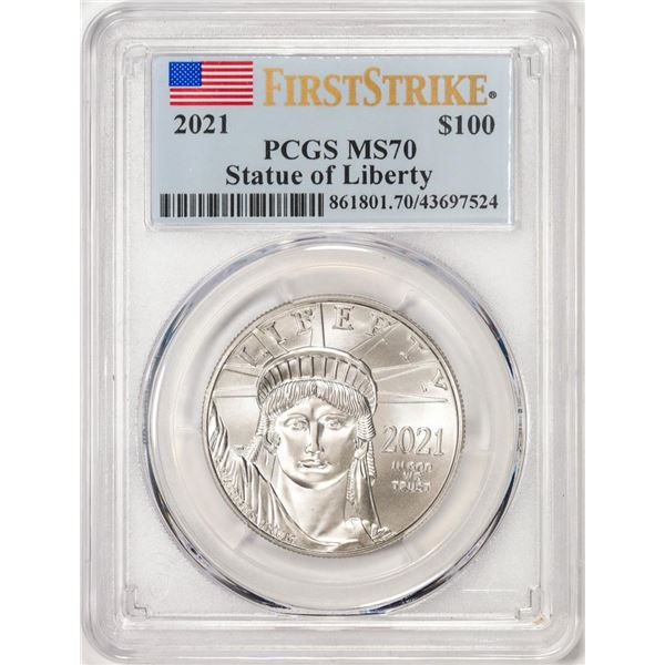 2021 $100 Platinum American Eagle Coin PCGS MS70 First Strike