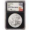 Image 1 : 2019 $1 American Silver Eagle Coin NGC MS70 First Day of Issue Mercanti Signature