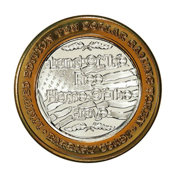 .999 Silver Barbary Coast Las Vegas, Nevada $10 Casino Limited Edition Gaming Token