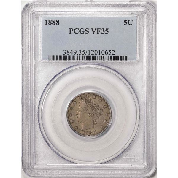 1888 Liberty V Nickel Coin PCGS VF35