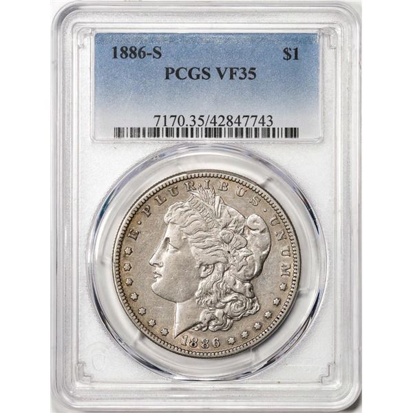 1886-S $1 Morgan Silver Dollar Coin PCGS VF35