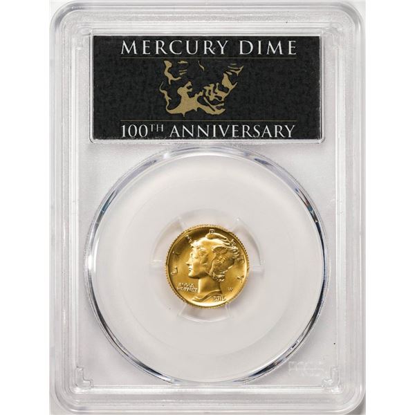 2016-W Mercury Dime Centennial Commemorative Gold Coin PCGS SP70 First Strike