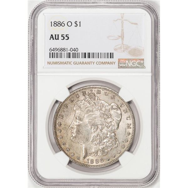 1886-O $1 Morgan Silver Dollar Coin NGC AU55