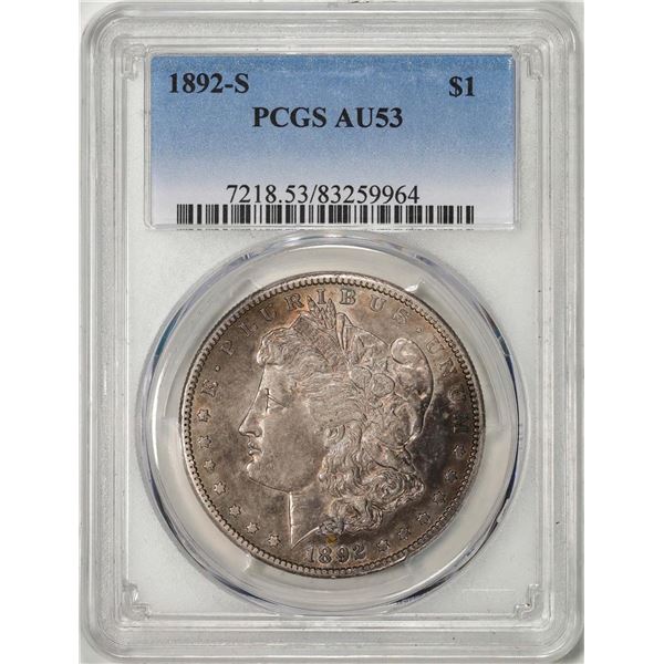 1892-S $1 Morgan Silver Dollar Coin PCGS AU53