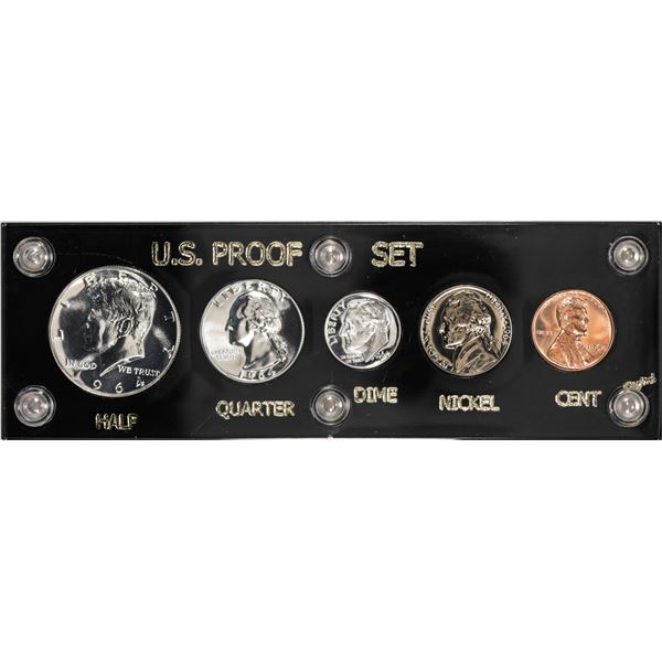 1964 (5) Coin Proof Set with Accented Hair Half Dollar