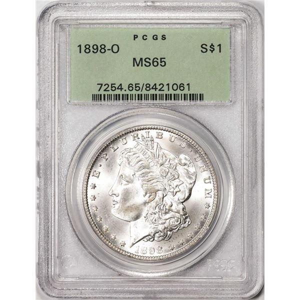 1898-O $1 Morgan Silver Dollar Coin PCGS MS65 Old Green Holder