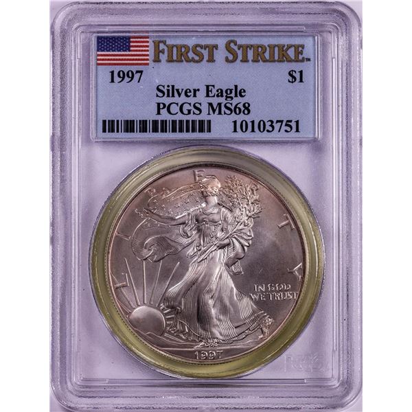 1997 $1 American Silver Eagle Coin PCGS MS68 First Strike