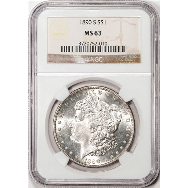 1890-S $1 Morgan Silver Dollar Coin NGC MS63