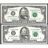 Image 1 : Lot of (2) 1990 $50 Federal Reserve Notes Minor Offset Error