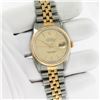 Image 2 : Rolex Mens Two Tone Champagne Linen Index Datejust Wristwatch