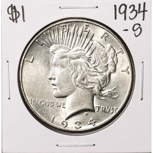 1934-S $1 Peace Silver Dollar Coin