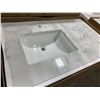 Image 2 : MARBLE BATHROOM VANITY COUNTERTOP (V37 1/2L) 37.5" X 22.5" LEFT HAND SINK